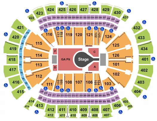 seating chart for Toyota Center - TX - Kacey Musgroves - eventticketscenter.com