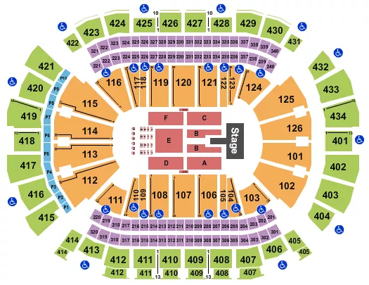 seating chart for Toyota Center - TX - Mary J. Blige - eventticketscenter.com