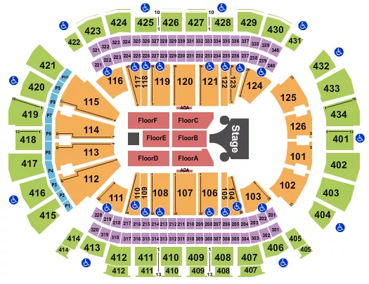 seating chart for Toyota Center - TX - Missy Elliott - eventticketscenter.com