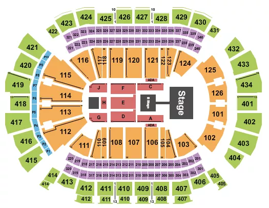 seating chart for Toyota Center - TX - Peso Pluma - eventticketscenter.com