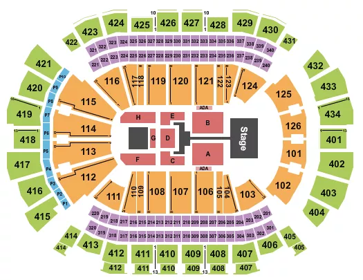 seating chart for Toyota Center - TX - TobyMac - eventticketscenter.com