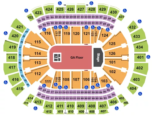 seating chart for Toyota Center - TX - Tyler The Creator - eventticketscenter.com