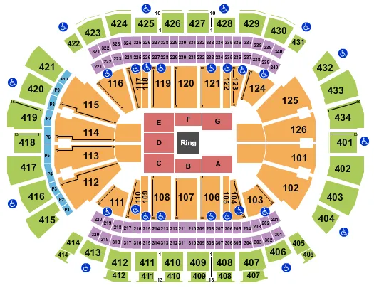 seating chart for Toyota Center - TX - WWE-2 - eventticketscenter.com