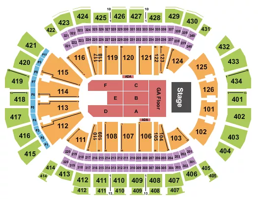 seating chart for Toyota Center - TX - Weezer - eventticketscenter.com