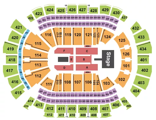 seating chart for Toyota Center - TX - Wu-Tang Clan - eventticketscenter.com