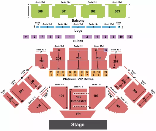 seating chart for Toyota Oakdale Theatre - Endstage GA Pit 2 - eventticketscenter.com