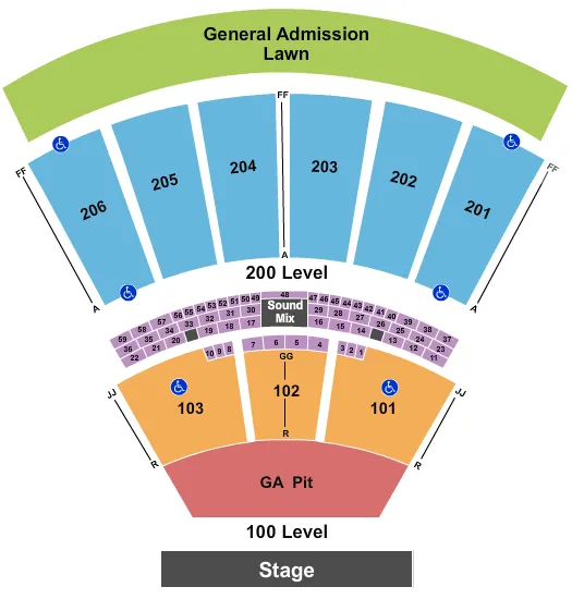 seating chart for The Pavilion At Montage Mountain - Endstage GA Pit - eventticketscenter.com