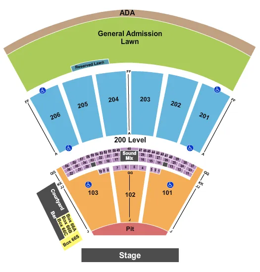 seating chart for The Pavilion At Montage Mountain - Korn & Faith No More - eventticketscenter.com