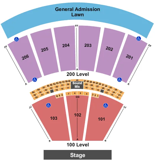 seating chart for The Pavilion At Montage Mountain - End Stage - eventticketscenter.com