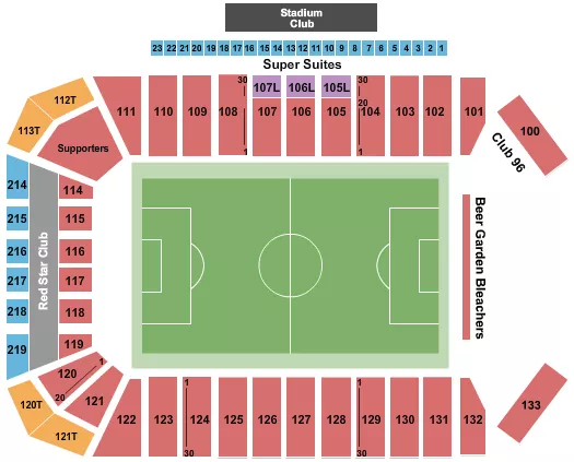 seating chart for Toyota Stadium - Frisco - Soccer - eventticketscenter.com