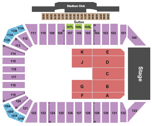 seating chart for Toyota Stadium - Frisco - Zac Brown Band 2 - eventticketscenter.com