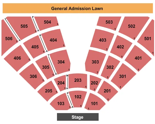 seating chart for Treasure Island Amphitheater - End Stage - eventticketscenter.com