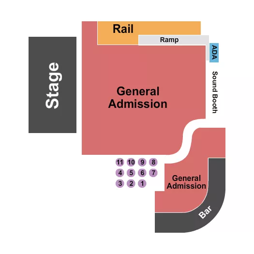 seating chart for Treefort Music Hall - Endstage GA/Tables/Rail - eventticketscenter.com
