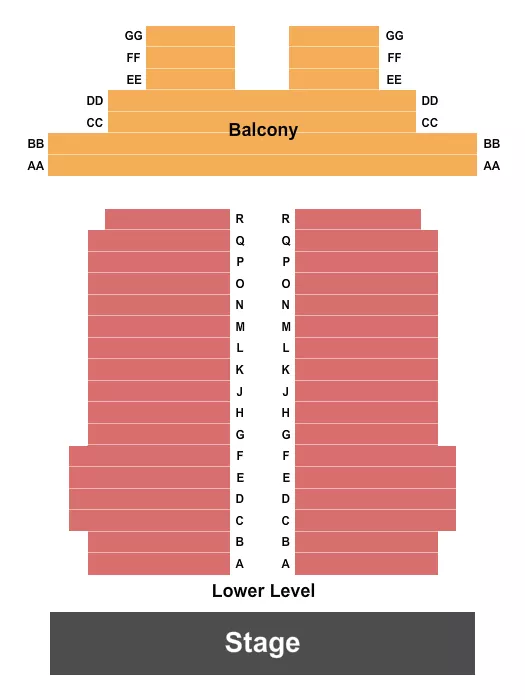 seating chart for Trent Lott Theatre At Mary C. O’Keefe Cultural Center - Endstage - eventticketscenter.com