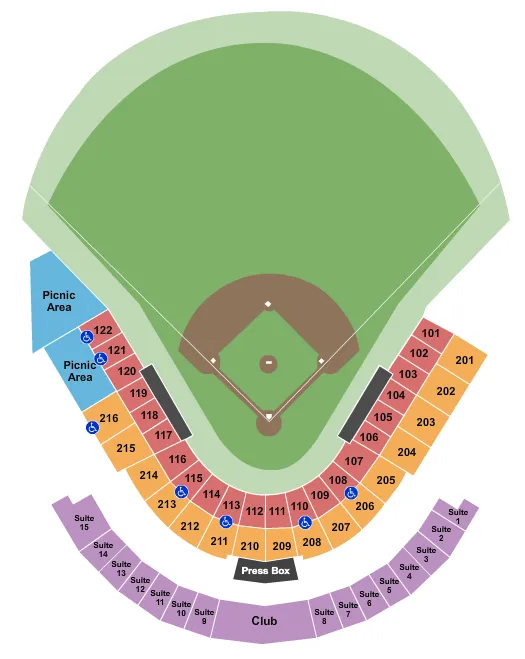 seating chart for Trenton Thunder Ballpark - Baseball - eventticketscenter.com