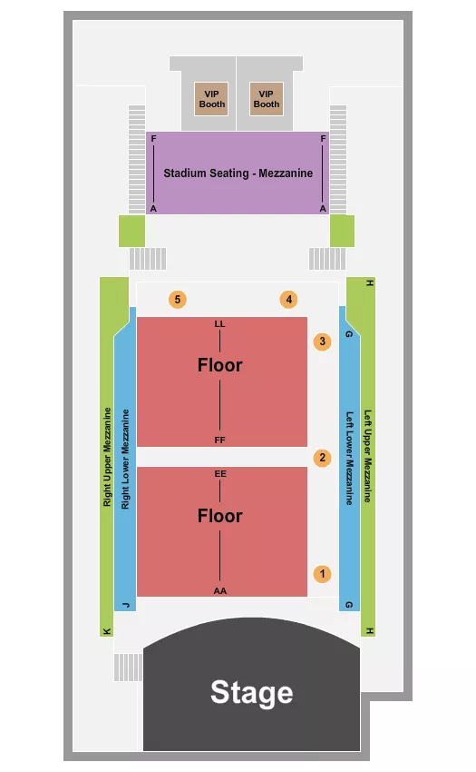 seating chart for Triad Stage At The Pyrle Theatre - Endstage Reserved w/VIP Tables - eventticketscenter.com