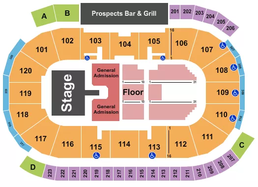 seating chart for Tribute Communities Centre - Endstage Pit w/ Catwalk - eventticketscenter.com