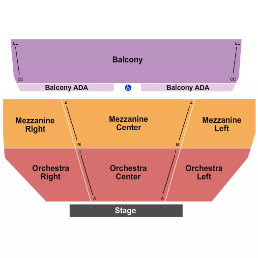 seating chart for Tropicana Showroom at Tropicana Casino - NJ - Endstage/Balcony ADA - eventticketscenter.com