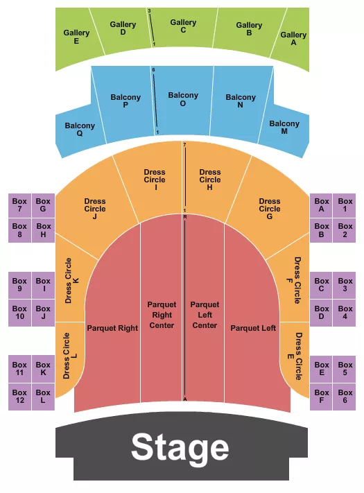 seating chart for Troy Savings Bank Music Hall - Endstage 2 - eventticketscenter.com