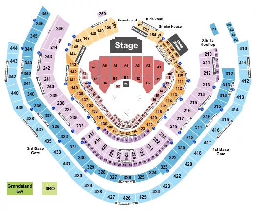 seating chart for Truist Park - Eagles - eventticketscenter.com