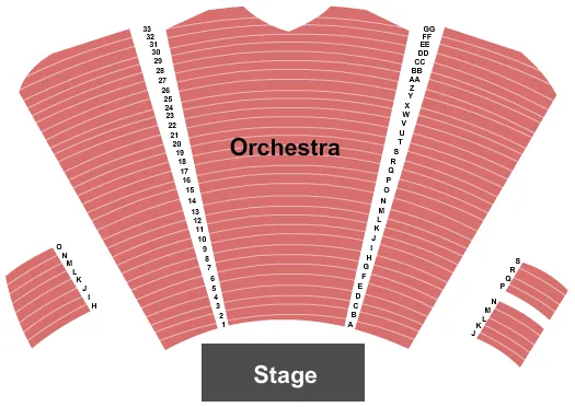 Endstage 2 Seating Chart at Tuacahn Amphitheatre and Centre for the Arts. The chart shows the main floor/stage with seating options surrounding it, which are color coded
