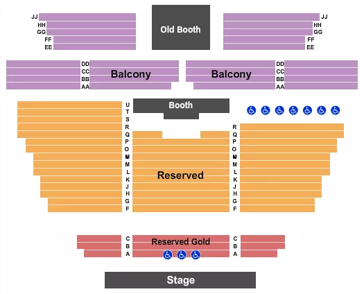 seating chart for Tucker Theatre - Endstage - eventticketscenter.com