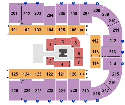 seating chart for Tucson Arena At Tucson Convention Center - AEW - eventticketscenter.com