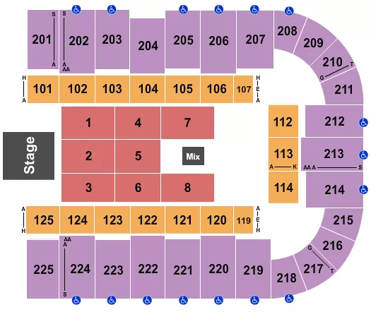 seating chart for Tucson Arena At Tucson Convention Center - Bert Kreischer - eventticketscenter.com