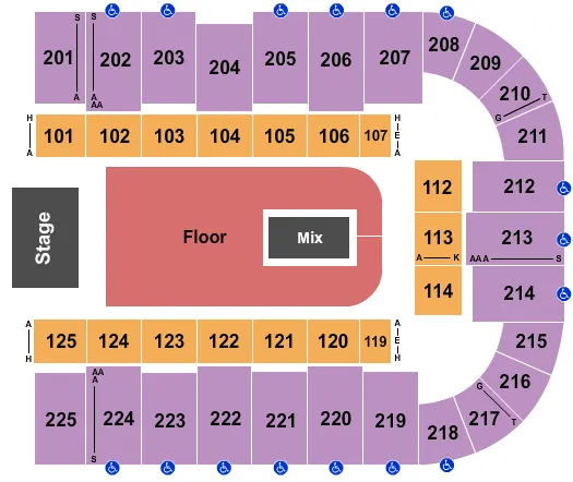 seating chart for Tucson Arena At Tucson Convention Center - Greta Van Fleet - eventticketscenter.com