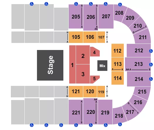 seating chart for Tucson Arena At Tucson Convention Center - Half House - eventticketscenter.com