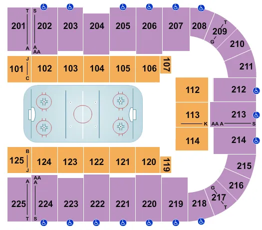 seating chart for Tucson Arena At Tucson Convention Center - Hockey - eventticketscenter.com