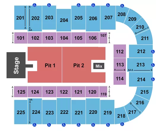 seating chart for Tucson Arena At Tucson Convention Center - Midland - eventticketscenter.com