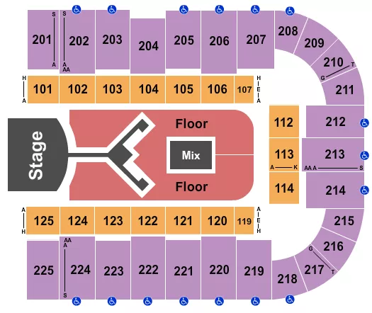 seating chart for Tucson Arena At Tucson Convention Center - Shinedown - eventticketscenter.com