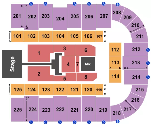 seating chart for Tucson Arena At Tucson Convention Center - TobyMac - eventticketscenter.com