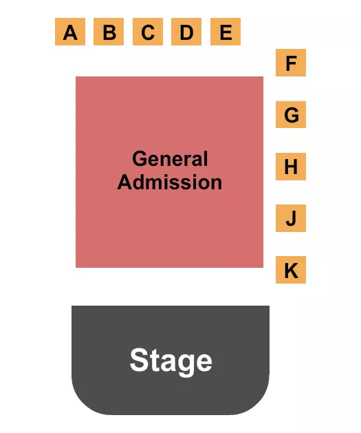 GA Floor/Balcony Booth Seating Chart at Turner Hall Ballroom. The chart shows the main floor/stage with seating options surrounding it, which are color coded