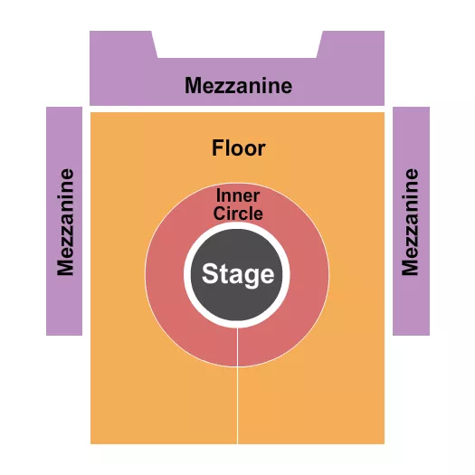 Center Stage Seating Chart at Turner Theater. The chart shows the main floor/stage with seating options surrounding it, which are color coded