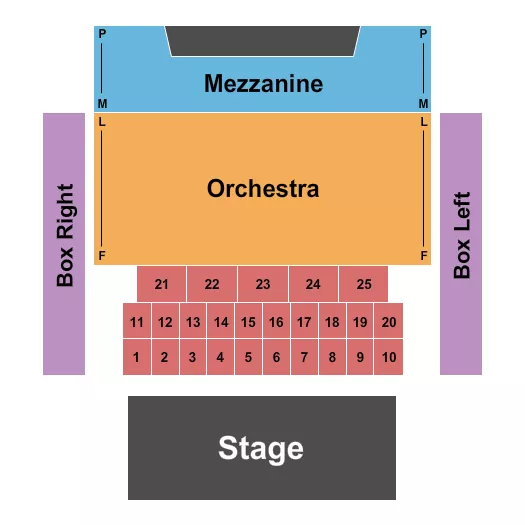 seating chart for Turner Theater - Endstage Tables - eventticketscenter.com