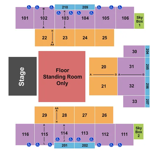 seating chart for Event Center at Turning Stone Resort & Casino - Concert 4 - eventticketscenter.com
