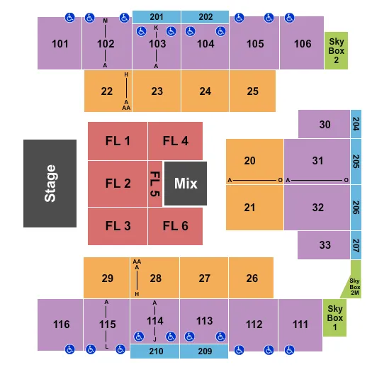 seating chart for Event Center at Turning Stone Resort & Casino - Pentatonix - eventticketscenter.com