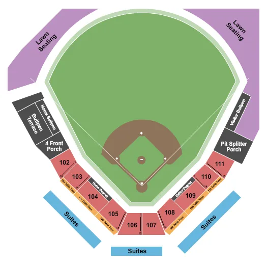 seating chart for Turtle Creek Stadium - Baseball 2020 - eventticketscenter.com