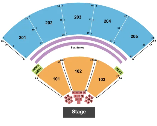 seating chart for Mercedes-Benz Amphitheater  - Endstage Tables - eventticketscenter.com