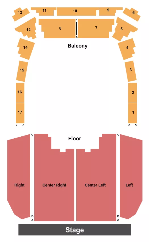 seating chart for Twichell Auditorium - End Stage - eventticketscenter.com