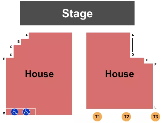 seating chart for Tybee Post Theater - Endstage - eventticketscenter.com