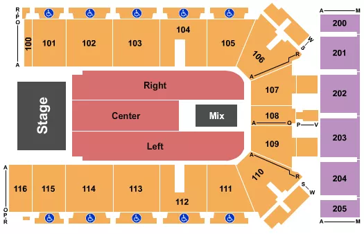 seating chart for Tyson Events Center - Fleet Farm Arena - Endstage 4 - eventticketscenter.com