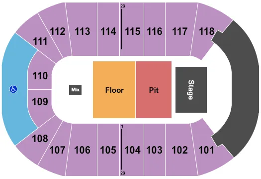 seating chart for UBC Thunderbird Arena - Avril - eventticketscenter.com