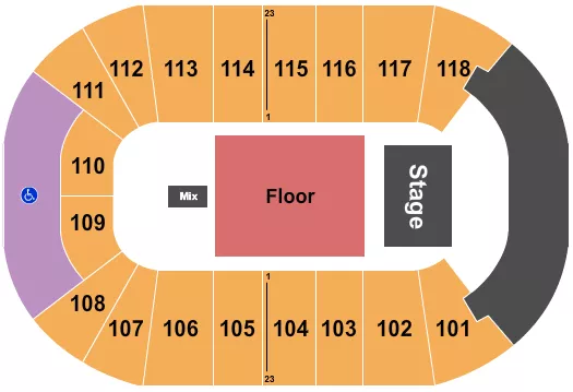 seating chart for UBC Thunderbird Arena - Endstage GA Floor 2 - eventticketscenter.com
