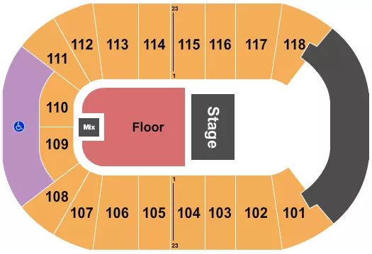 seating chart for UBC Thunderbird Arena - Half House GA Floor - eventticketscenter.com