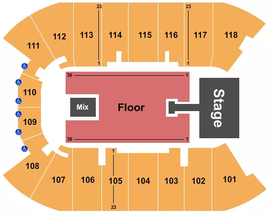 seating chart for UBC - Doug Mitchell Thunderbird Sports Centre - Kehlani - eventticketscenter.com