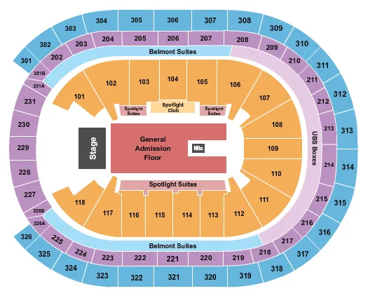 seating chart for UBS Arena - Endstage GA Floor - eventticketscenter.com