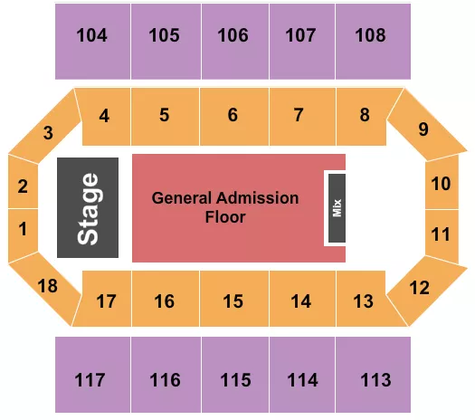 seating chart for The UCCU Center - Endstage GA Floor 2 - eventticketscenter.com